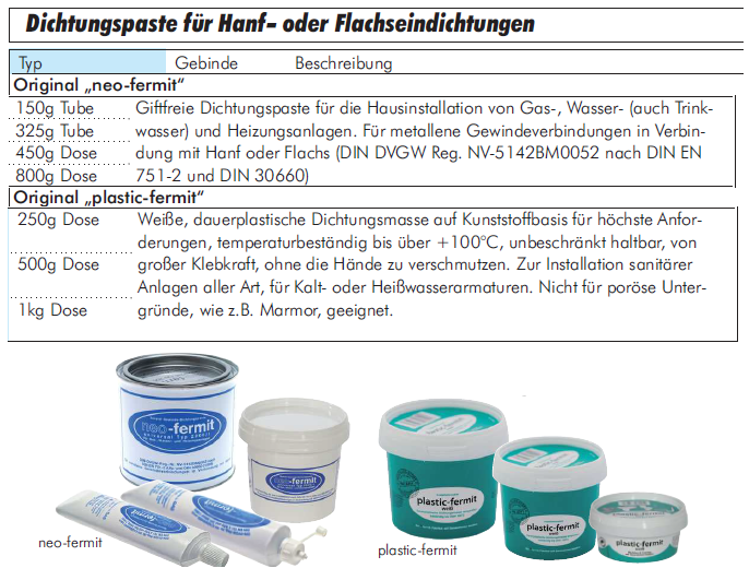 Dichtungspaste für Hanf- oder Flachseindichtungen Pneumatikshop