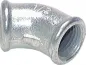 Preview: Temperguss Winkel 45° verzinkt IG/IG, PN 25, alle Größen (1/4" - 4")