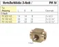 Preview: Verteilerblöcke 3-fach, PN 16 Verteilerblock Verteiler Messing Block Winkelverteiler