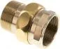 Preview: Verschraubung Messing blank Innengewinde und Außengewinde flach dichtend