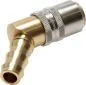 Preview: Kupplungsdosen Messing, 45° Winkel, Schlauchtülle OHNE ENTRIEGELUNG, DN 9 (13 mm Zapfen), Temperierkupplung, GSP, kompatibel zu Hasco,alle Größen,Parker, Hydraulik, Mineralöl, Luft, Wasser, Schmieröl, Schlauch, Druckschlauch, Pneumatik