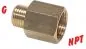Preview: Reduziernippel aus Messing G-Gewinde auf NPT-Gewinde Adapter 16 bar