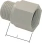 Preview: graue Gewindeverlängerung aus Kunststoff PP (Polypropylen) PN 10