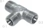 Preview: Hochdruck T-Verschraubung aus verzinktem Stahl mit 60° Universaldichtkegel (bis 475 bar)