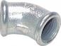 Preview: Winkel 45° Temperguss verzinkt mit Innengewinde bis 25 bar, alle Größen von www.pneumatikshop-online.de
