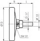 Preview: Bimetallthermometer waagerecht mit Aluminiumgehäuse und Cu-Schutzrohr, Klasse 2,0, Ø 63 mm
