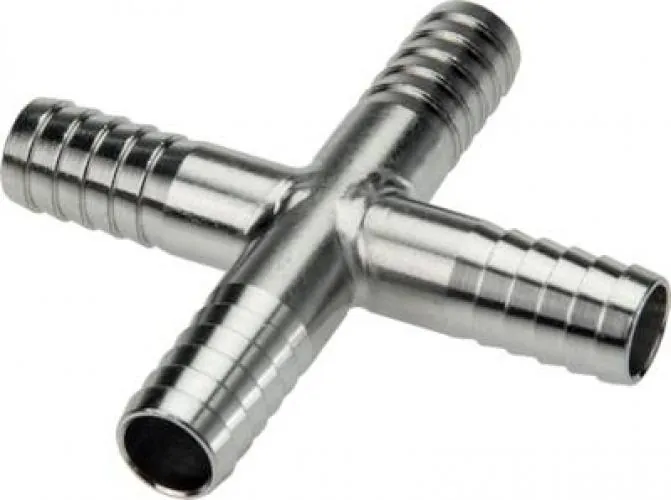 Kreuz-Schlauchverbinder aus Edelstahl 1.4301 – Kreuzstück Schlauchtülle – alle Größen
