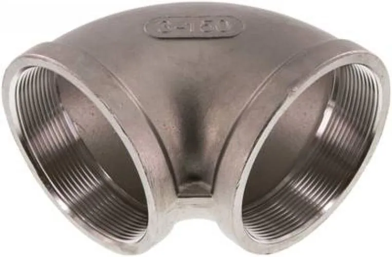 Edelstahl Winkel 90° IG, 1.4408 (V4A), gegossen, PN 16 & NPT-Option