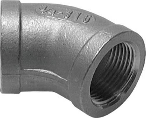 Winkel 45° Edelstahl 1.4408 mit Innengewinde bis 16 bar, alle Größen