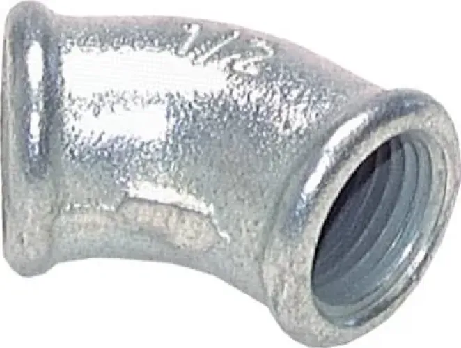 Temperguss Winkel 45° verzinkt IG/IG, PN 25, alle Größen (1/4" - 4")