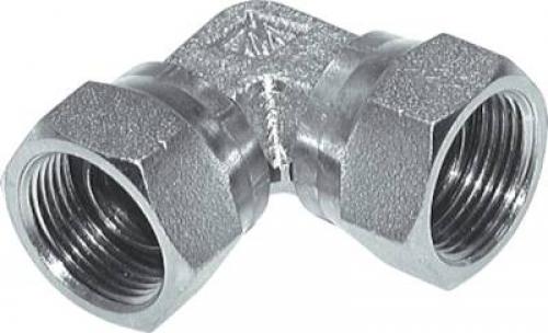 Winkelverschraubungen Stahl verzinkt Hochdruck mit Zollgewinde (60° Universaldichtkegel) bis 575 bar,  alle Größen