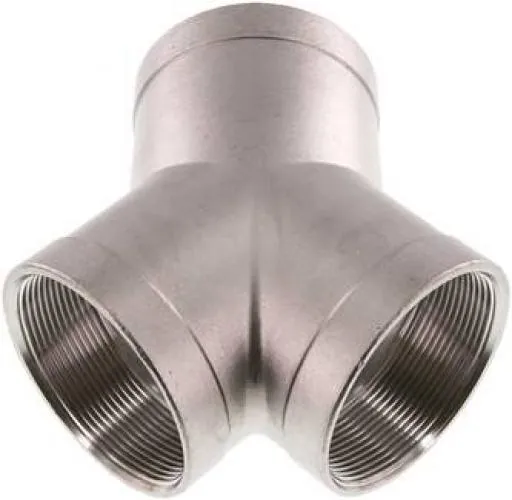 Luftweiche / Y-Verteiler Edelstahl 1.4408, 2-fach, Innengewinde (IG), bis 16 bar