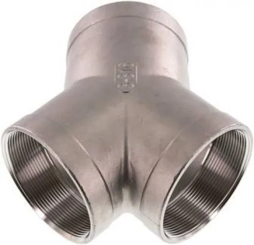 Luftweiche / Y-Verteiler Edelstahl 1.4408, 2-fach, Innengewinde (IG), bis 16 bar