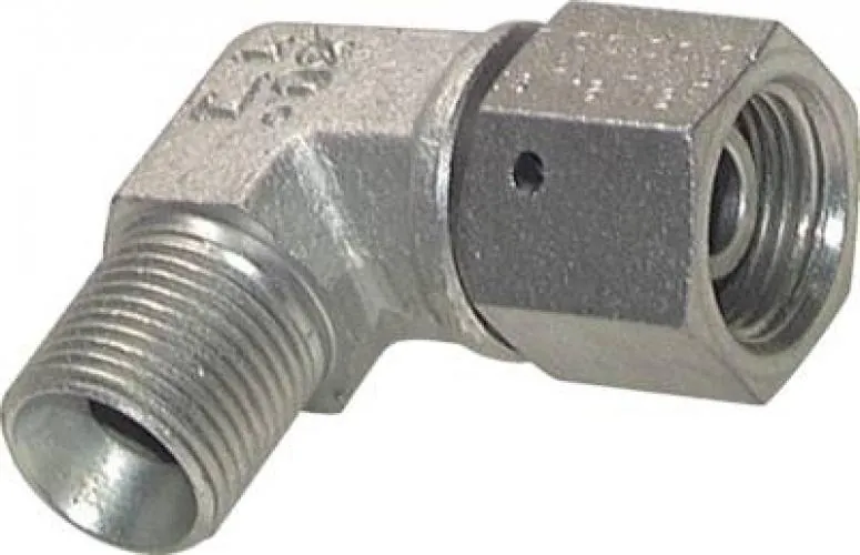 Hochdruck Einschraubwinkel 90° Stahl verzinkt, Zollgewinde (60° Dichtkegel), bis 475 bar