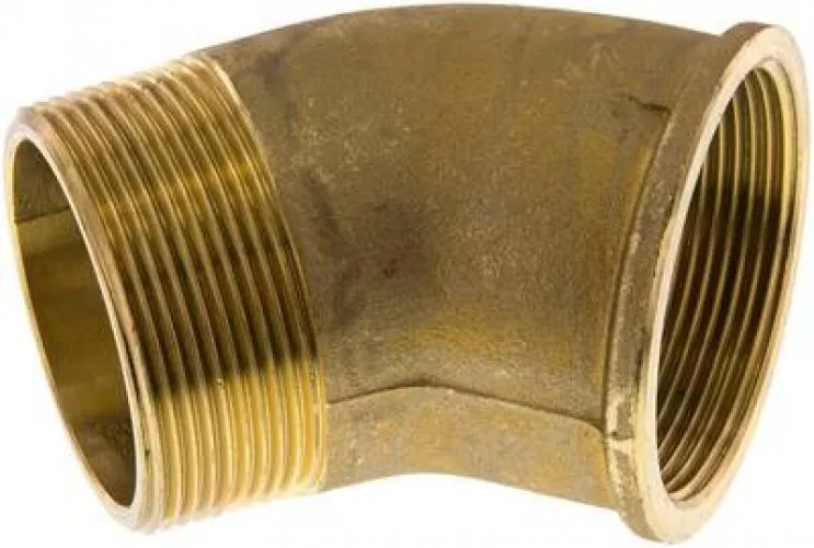 Messing Einschraubwinkel 45° mit Innen- und Außengewinde, PN 16, alle Größen