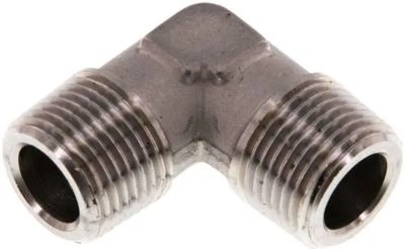 Edelstahl Winkel 90° AG, 1.4404 (V4A), geschmiedet, bis 150 bar, alle Größen