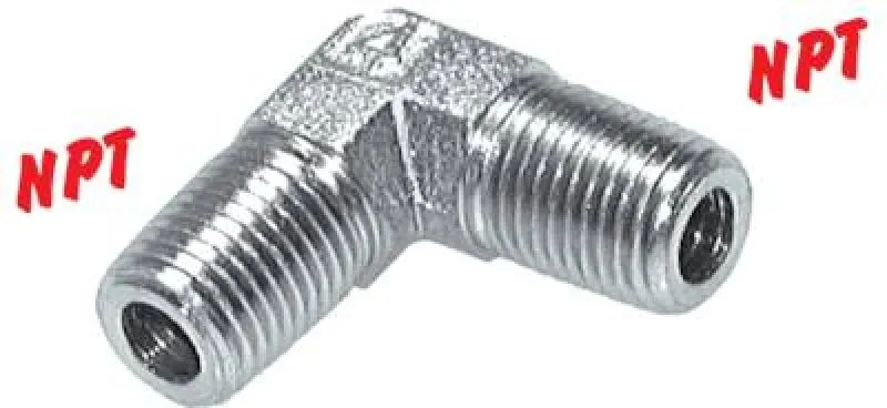 Hochdruck Winkel 90° Stahl verzinkt, NPT-Außengewinde (AG), bis 420 bar, alle Größen