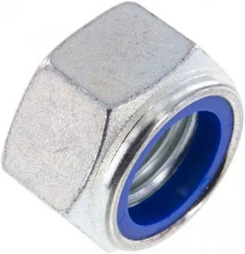 Sechskantmuttern selbstsichernd mit Kunststoff-Klemmring Stahl verzinkt 6 oder 8* DIN 985 / ISO 10511, alle Größen