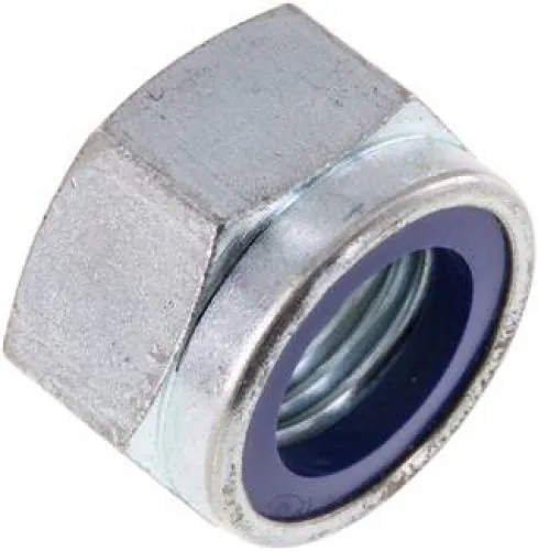 Sechskantmuttern selbstsichernd mit Kunststoff-Klemmring Stahl verzinkt 6 oder 8* DIN 985 / ISO 10511, alle Größen