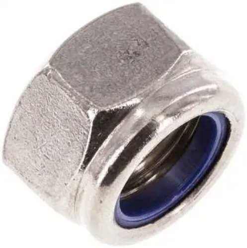 Sechskantmuttern selbstsichernd mit Kunststoff-Klemmring Edelstahl A2 DIN 985 / ISO 10511, alle Größen