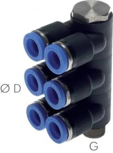 IQS Mehrfachverteiler (6-fach) Standard – zylindrisches Gewinde – alle Größen