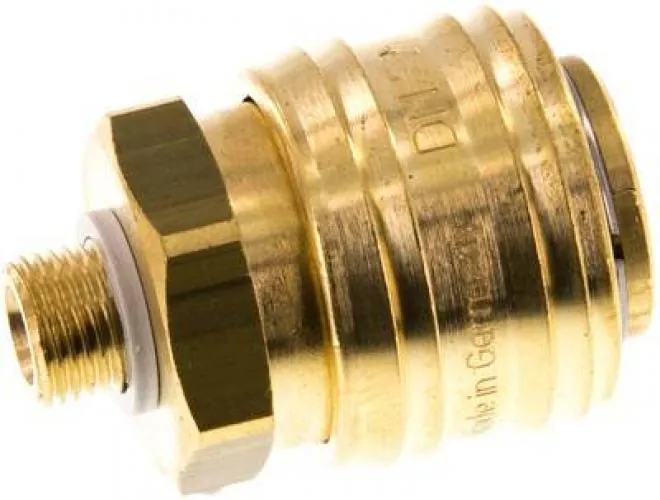 Kupplungsdosen mit Außengewinde, NW 7,2, Messing, verschiedene Größen