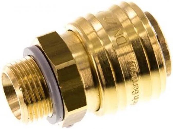 Kupplungsdosen mit Außengewinde, NW 7,2, Messing, verschiedene Größen