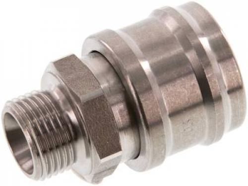 Kupplungsdosen mit Außengewinde, NW 7,2, Edelstahl 1.4305, alle Größen