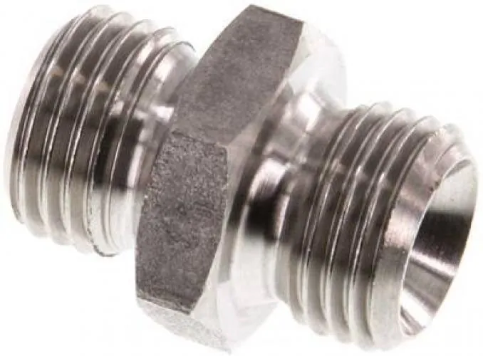 Doppelnippel aus Edelstahl 1.4571, zylindrisches Gewinde, druckfest bis 40 bar, alle Größen