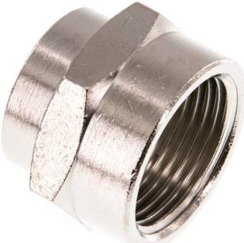 Muffen / Reduziermuffen Messing vernickelt - Sechskant bis 16 bar, alle Größen