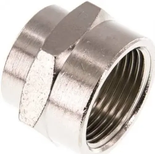 Muffe und Reduziermuffe aus Messing vernickelt, Sechskant-Form, bis 16 bar, alle Größen