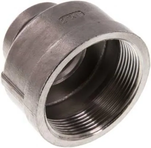 Muffe und Reduziermuffe aus Edelstahl 1.4408, runde Ausführung, bis 16 bar, Rp- oder NPT-Gewinde, alle Größen