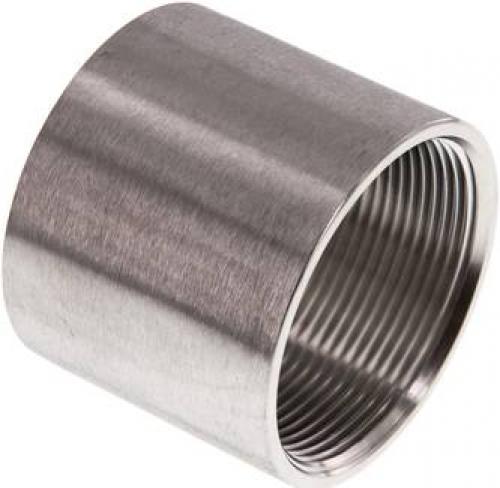Muffen / Reduziermuffen Edelstahl 1.4408 rund bis 16 bar, alle Größen auch NPT