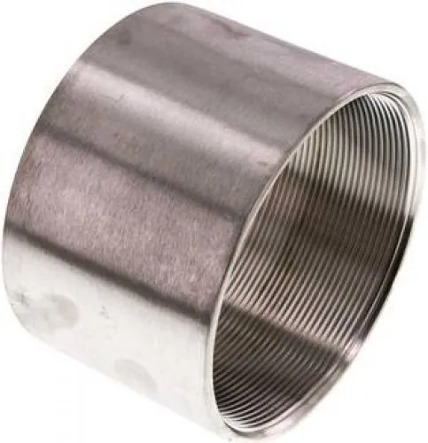 Muffe und Reduziermuffe aus Edelstahl 1.4408, runde Ausführung, bis 16 bar, Rp- oder NPT-Gewinde, alle Größen