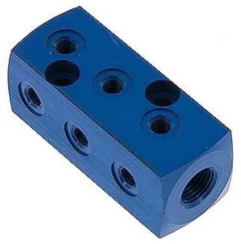 Aluminium-Verteilerblock 9-fach & 12-fach, PN 16, Industrie-Großverteiler, alle Größen