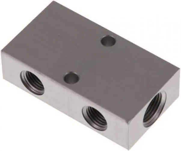 Aluminium-Verteilerleiste 1-fach (einseitig), PN 16, schmale Ausführung, Industrie