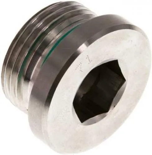 Verschlussschraube Edelstahl 1.4571, G-Gewinde (Zoll), Elastomerdichtung, bis 400 bar