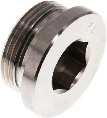 Verschlussschraube Edelstahl 1.4571, G-Gewinde (Zoll), Elastomerdichtung, bis 400 bar