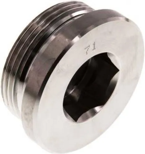 Verschlussschraube Edelstahl 1.4571, G-Gewinde (Zoll), Elastomerdichtung, bis 400 bar