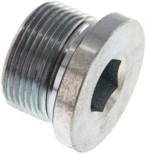 Verschlussschraube Stahl verzinkt, metrisch, Elastomerdichtung, bis 400 bar