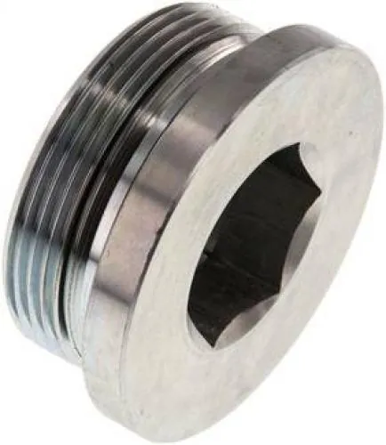 Verschlussschraube Stahl verzinkt, metrisch, Elastomerdichtung, bis 400 bar