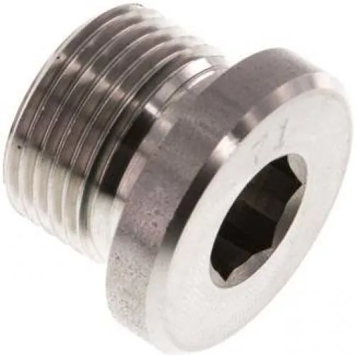 Verschlussschraube Edelstahl 1.4571, metrisch, Elastomerdichtung, bis 400 bar
