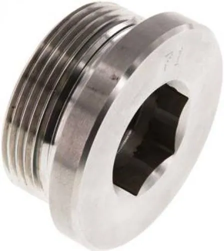 Verschlussschraube Edelstahl 1.4571, metrisch, Elastomerdichtung, bis 400 bar