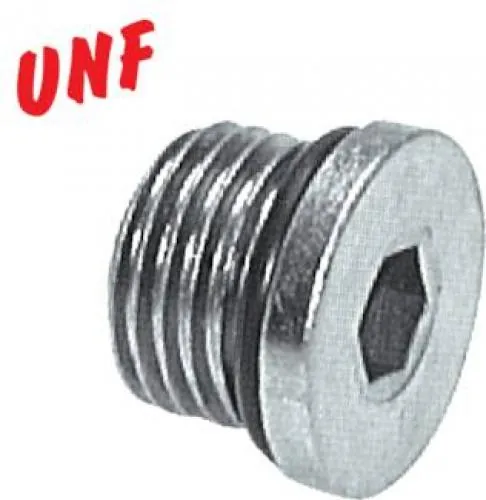 Hochdruck-Verschlussschraube Stahl verzinkt, UNF-Gewinde (SAE), O-Ring-Dichtung, bis 630 bar