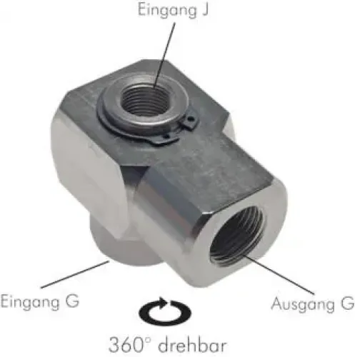 Drehdurchführung 1-fach, Messing vernickelt, bis 550 min⁻¹, gleitgelagert