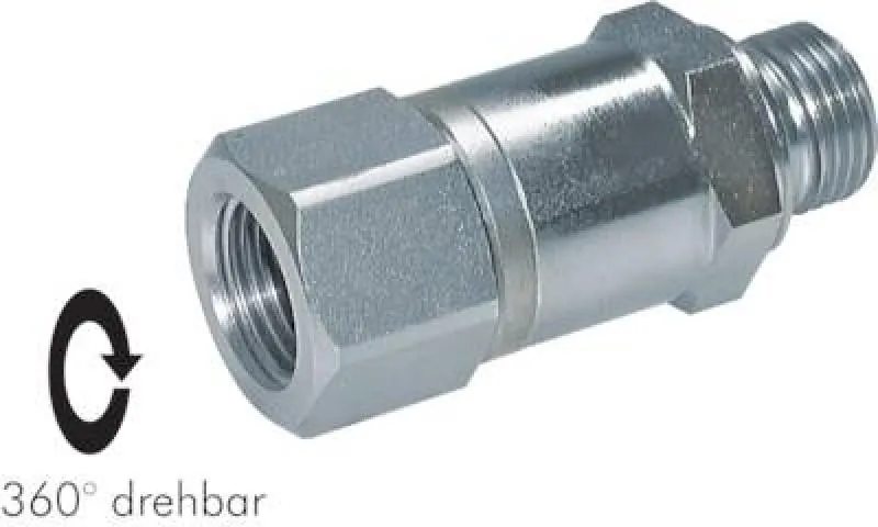 Hochdruck-Drehgelenk Edelstahl V4A, bis 500 bar, 360° axial drehbar, alle Größen