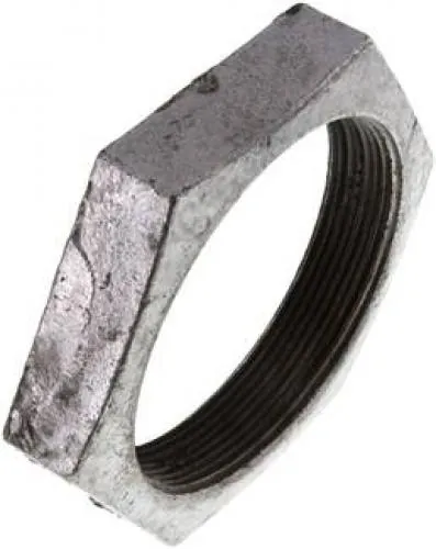 Sechskant-Gegenmutter aus Temperguss verzinkt, Whitworth-Rohrgewinde, alle Größen