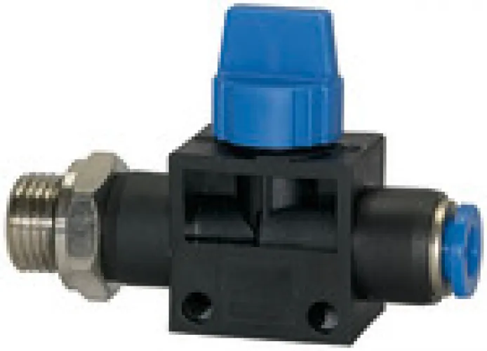 Riegler Absperrhähne mit zylindrischem Außengewinde und Steckanschluss, Standard, alle Größen