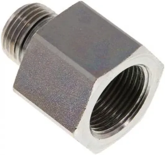 Hydraulik-Gewindereduzierungen Stahl verzinkt mit zylindrischem Innen- und Außengewinde bis 630 bar, Elastomerdichtung, alle Größen