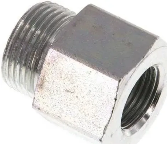 Hydraulik-Gewindereduzierungen Stahl verzinkt mit zylindrischem Innen- und Außengewinde bis 630 bar, Elastomerdichtung, alle Größen